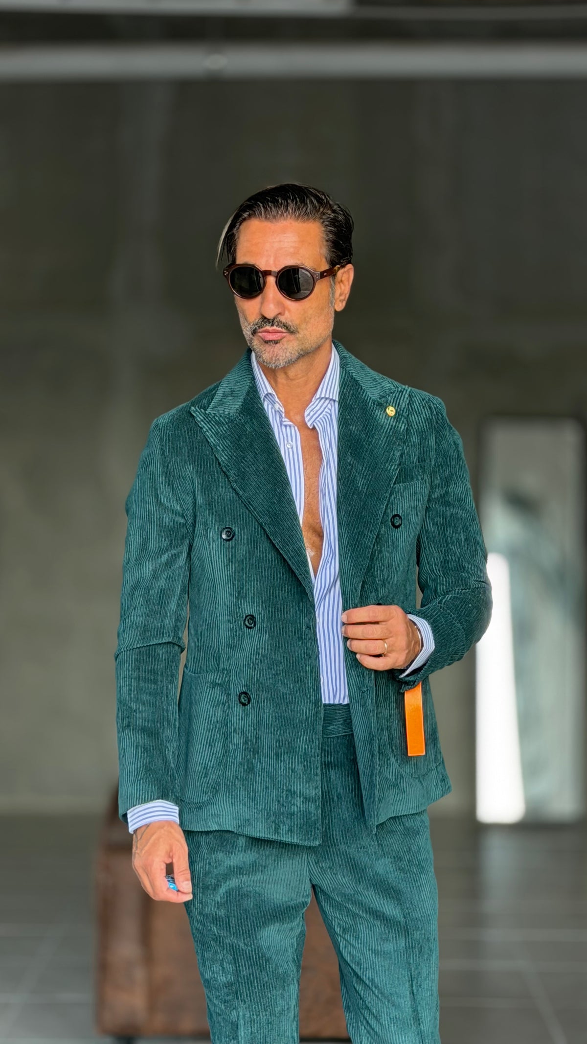 GIACCA DOPPIOPETTO VERDE   VELLUTO ROCCIA  004 (ABBINABILE  AL PANTALONE VELLUTO VERDE   OO4)