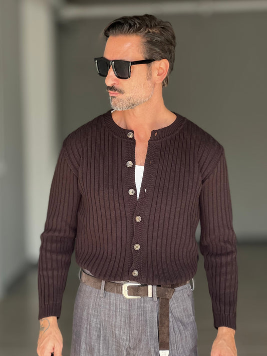 BLUE THREAD COTTON CREW NECK SWEATER