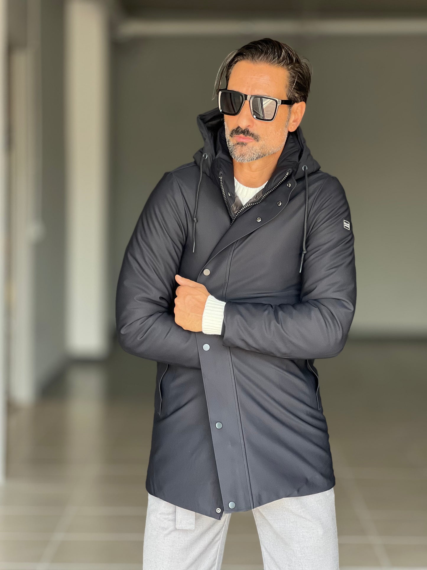 PARKA BL11 NERO TESSUTO TECNICO