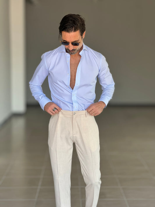 PANTALONE SABBIA ALTATENSIONE PINCES VISCOSA ( CODICE 34 )