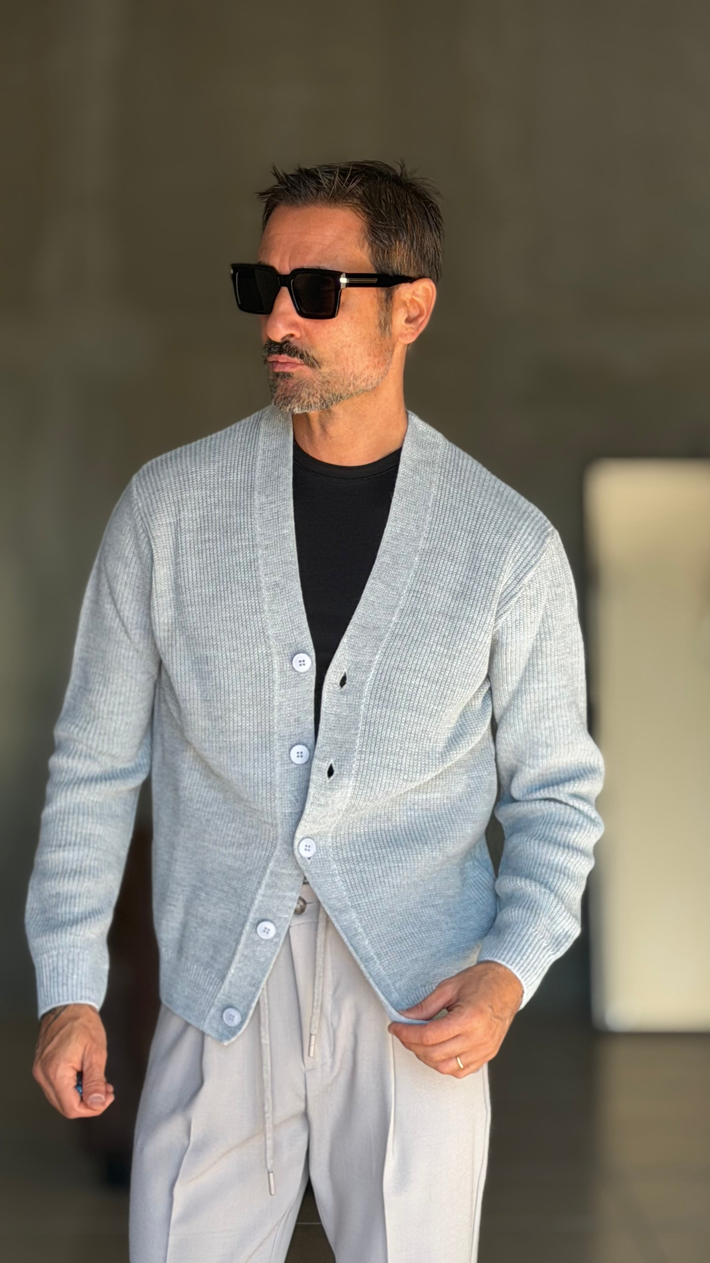 CARDIGAN GRIGIO   MAGLIA INGLESE