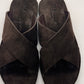 DOUBLE BUCKLE BLACK SUEDE LOAFERS