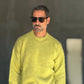 PULLOVER VERDE LIME CROP MISTO LANA EFFETTO SHETTLAND