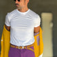 WHITE VISCOSE TROUSERS WITH REGULAR BOTTOM