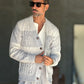 WHITE VISCOSE TROUSERS WITH REGULAR BOTTOM