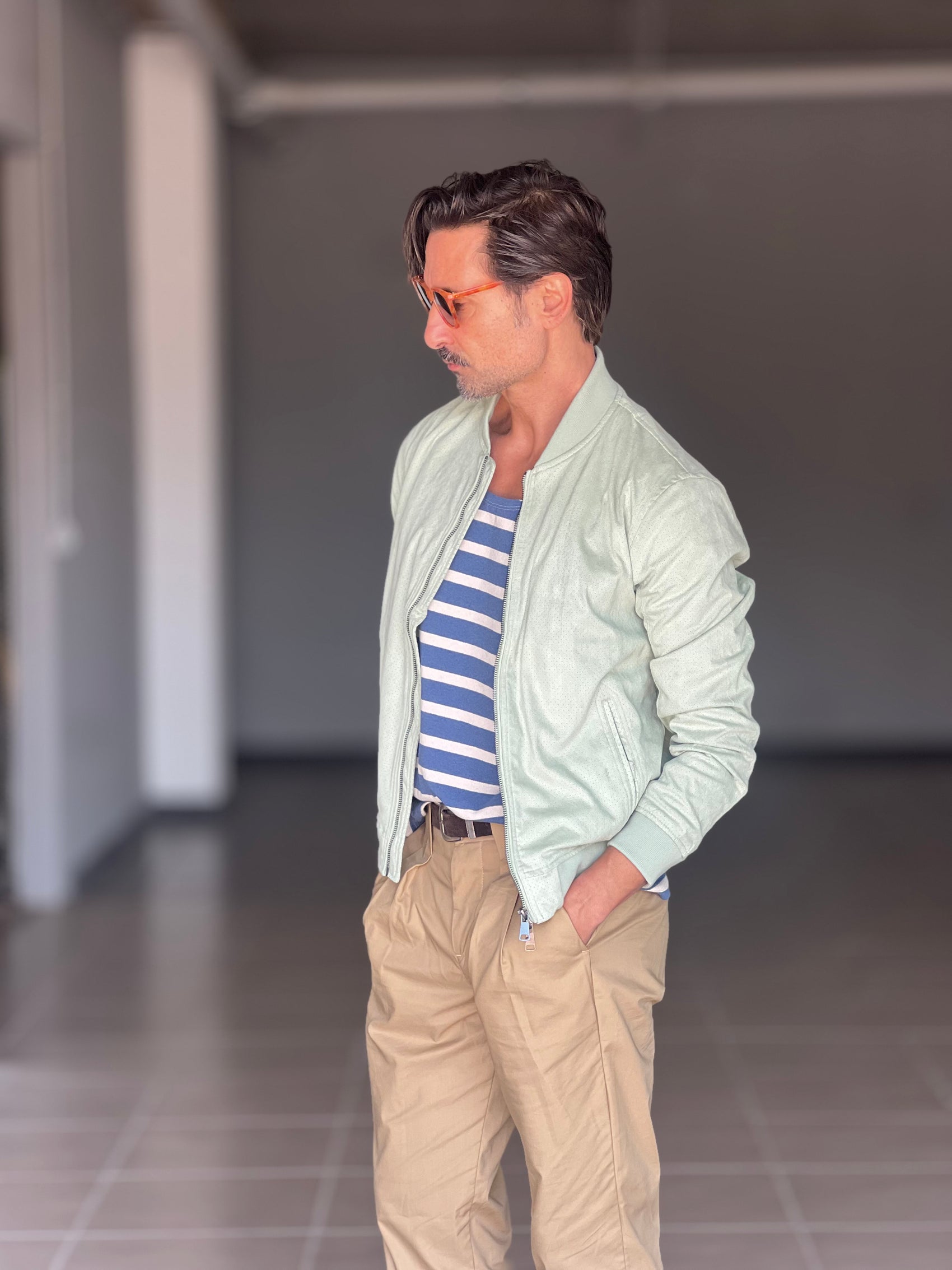 ECO-LEATHER BIKER WITH BLACK ON BLACK STUD