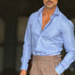 CAMICIA DEPOT CELESTE MICROFANTASIA DOPPIORITORTO