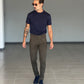WHITE VISCOSE TROUSERS WITH REGULAR BOTTOM