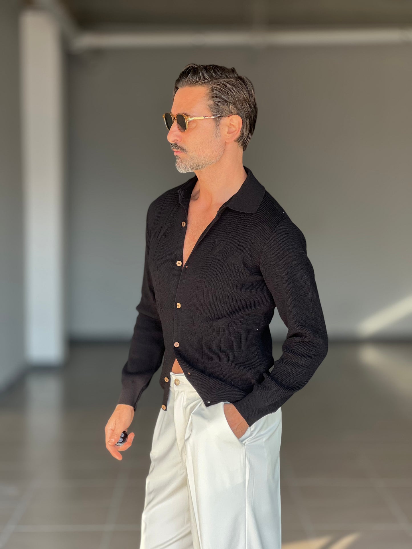 POLO CAMICIA NERA OPERATA