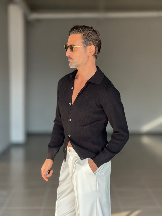 POLO CAMICIA NERA OPERATA