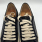 LEATHER AND SUEDE SNEAKERS WITH YELLOW CAP