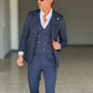 ABITO BLU  MONOPETTO  3 PEZZI  TRAMATO GILET PETRO'