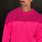 PULLOVER ROSA   OVERFIT TESSUTO  MISTO EFFETTO SHETTLAND