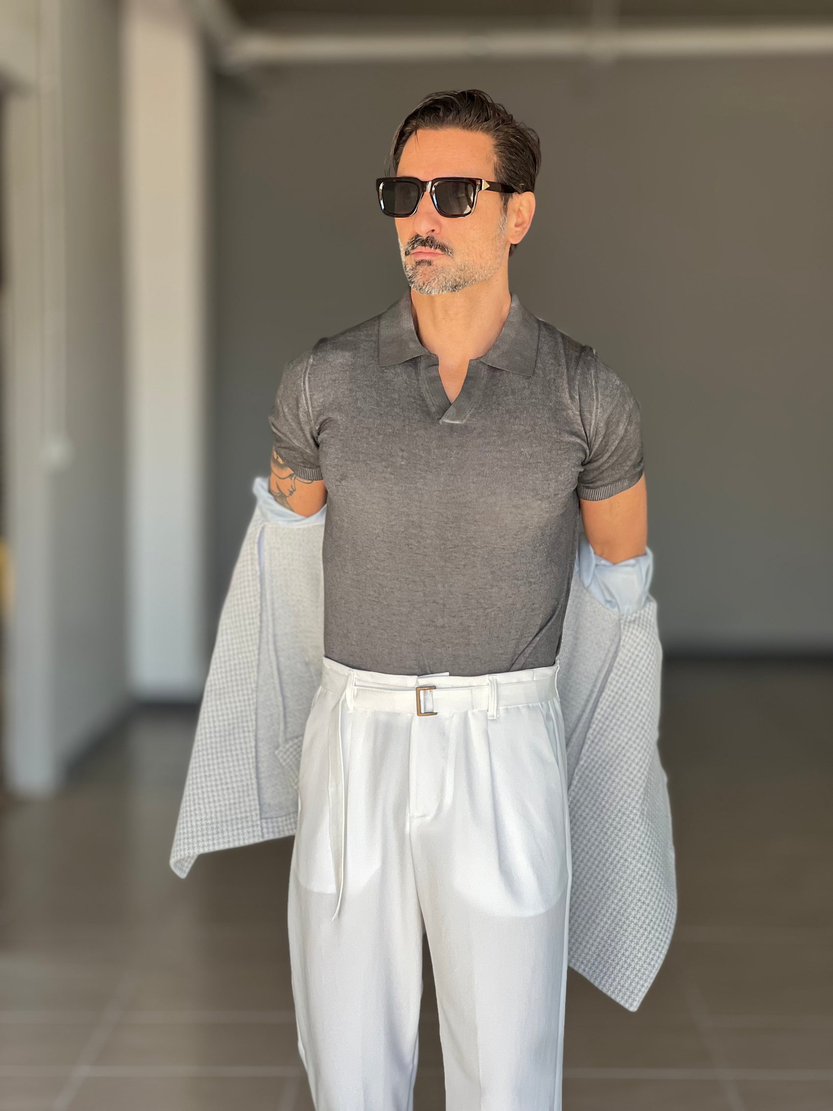 POLO XAGON GRIGIA  DELAVE' COTONE