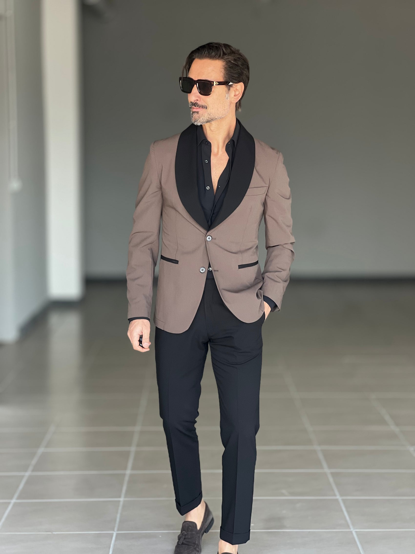 ABITO  SMOKING MORO REVER NERO PANTALONE NERO