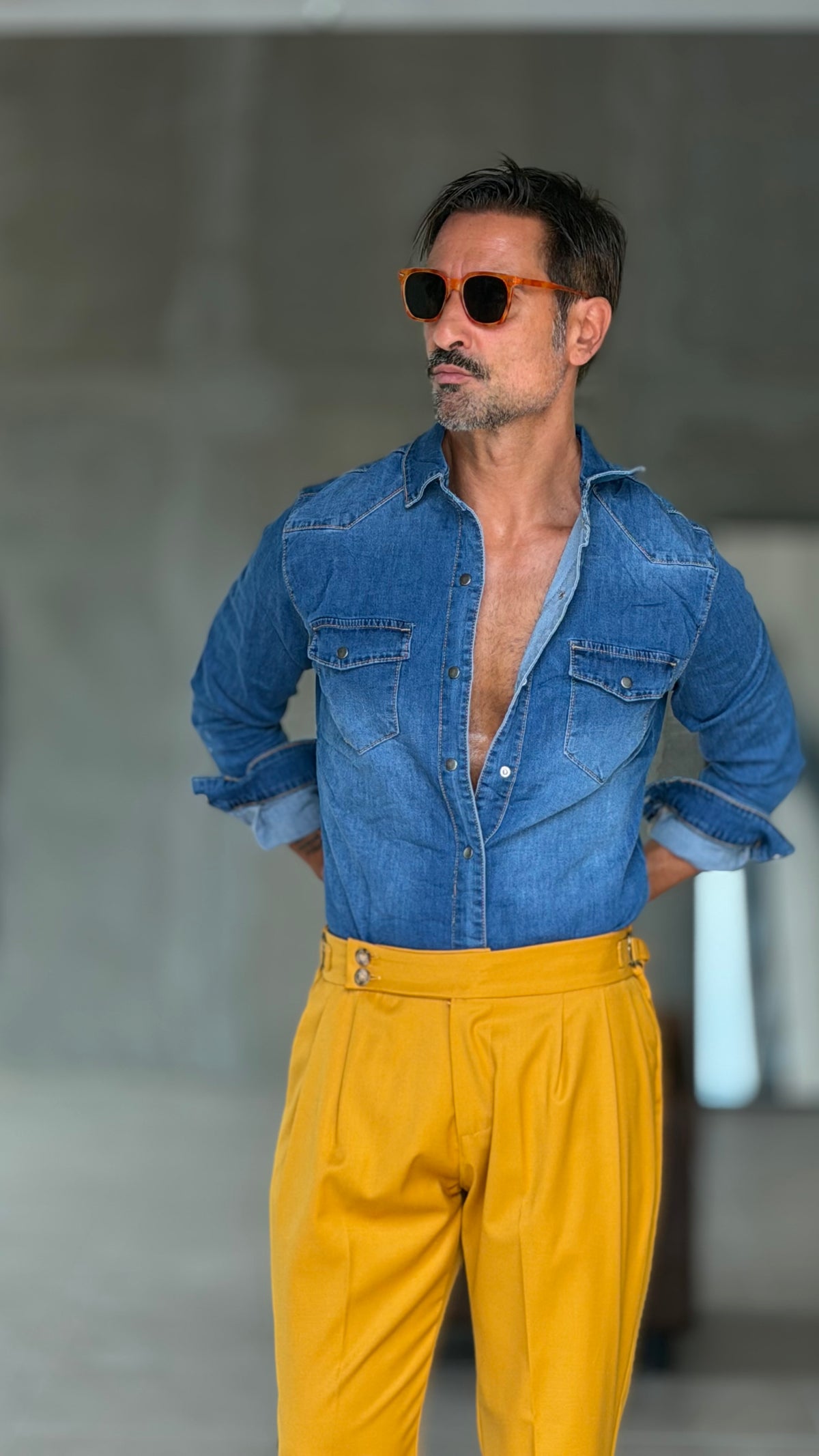 CAMICIA  DENIM LAVAGGIO MEDIO  TEXANA