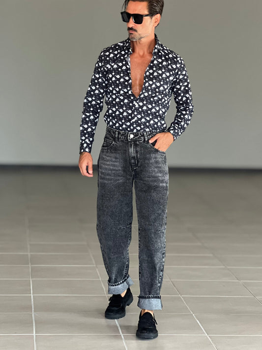 JEANS GRIGIO BALOON