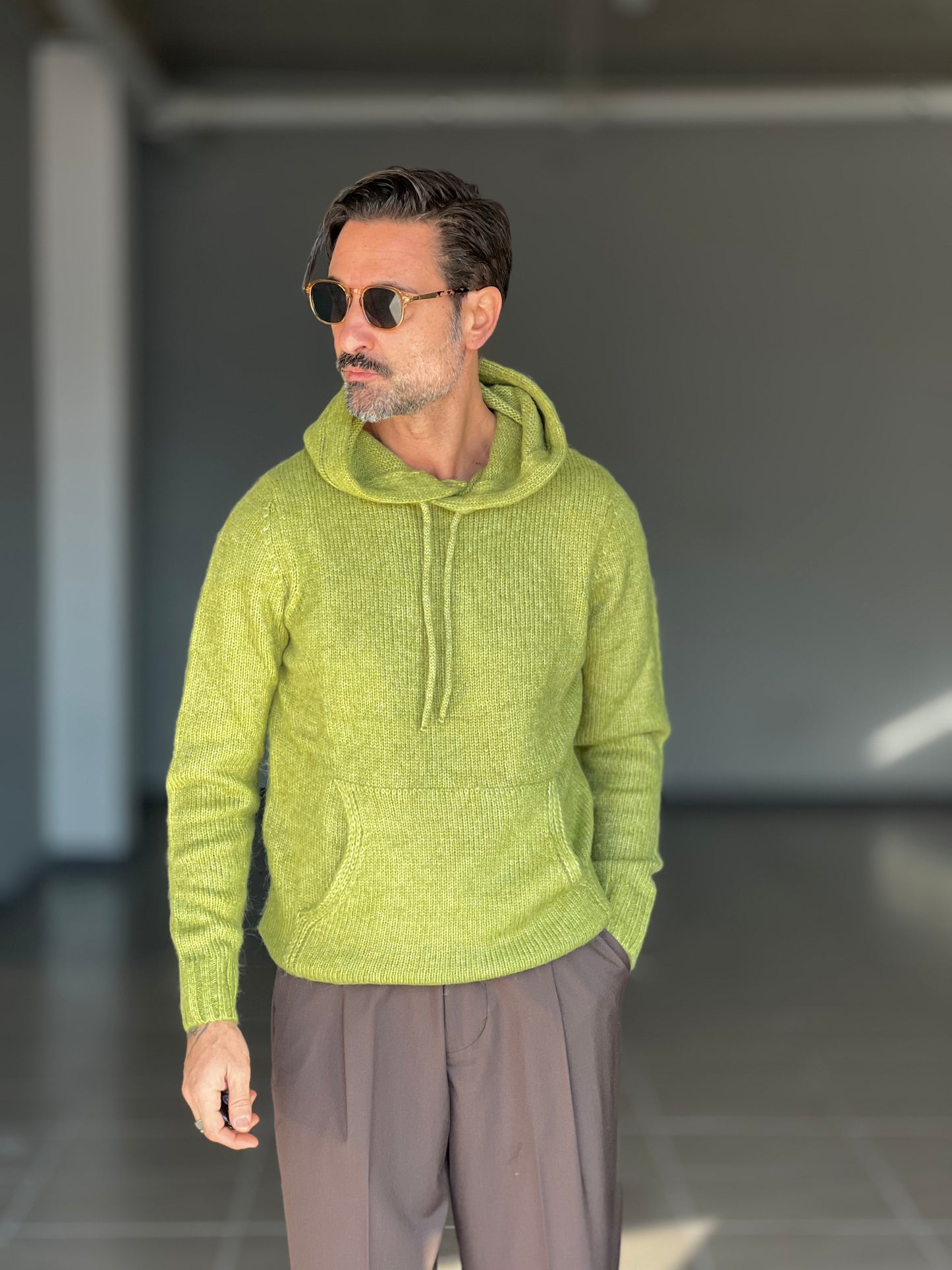 MAGLIA FELPA VERDE ACQUA  LANA E MISTI