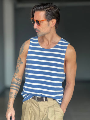 CANOTTA BLU RIGA PANNA  COTONE