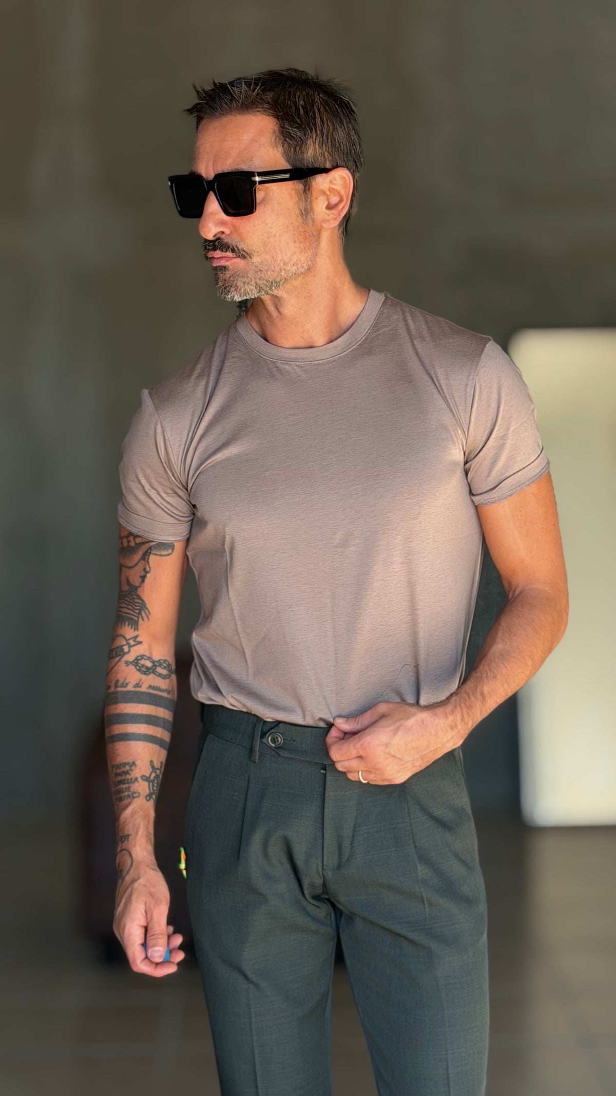 NEW T SHIRT FANGO  EFFETTO FILO DI SCOZIA