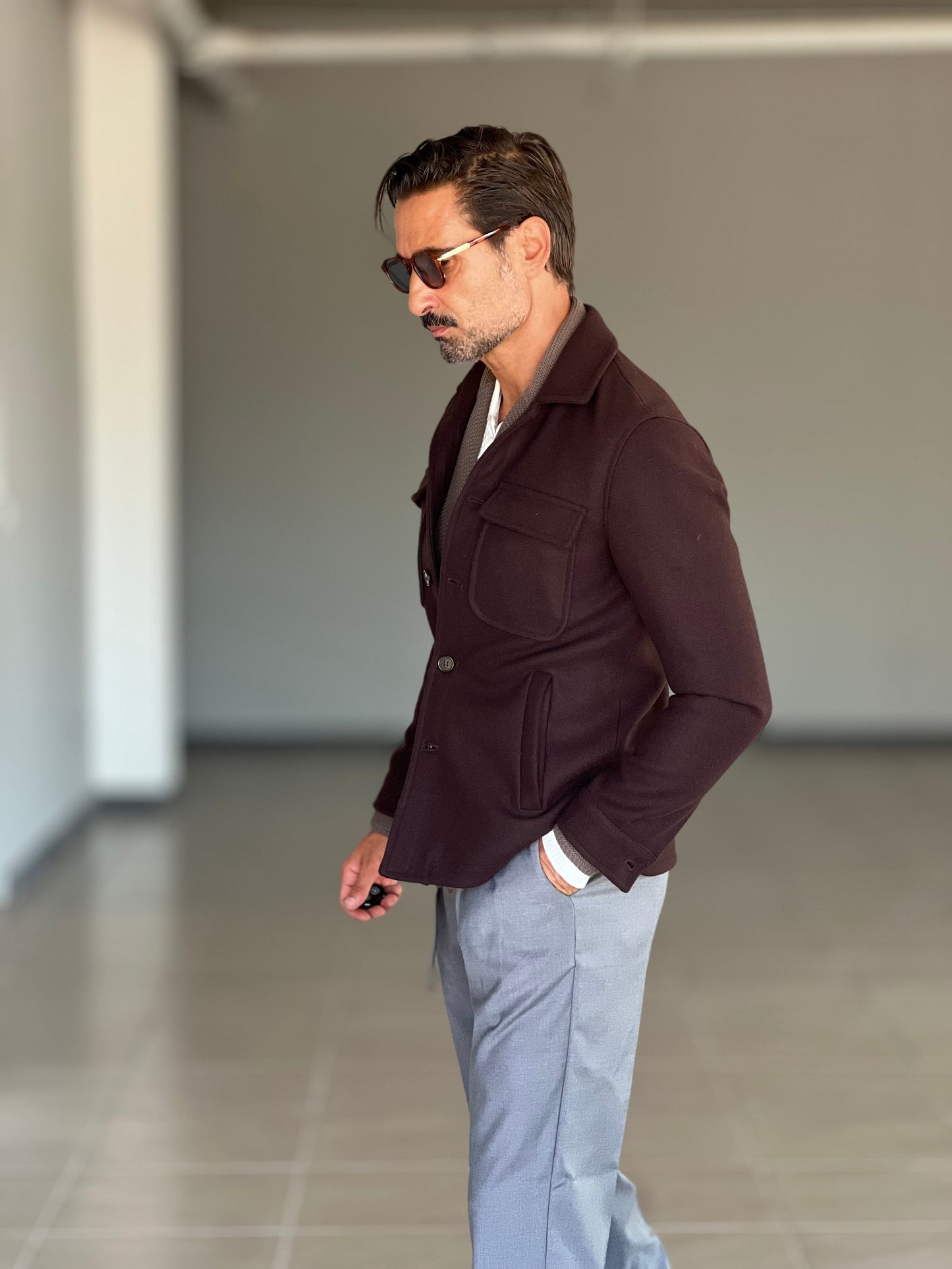 FILL JACKET PANNO MORO