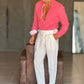 PANTALONE PANNA   VITA ALTA PINCES VISCOSA ( CODICE 31 )