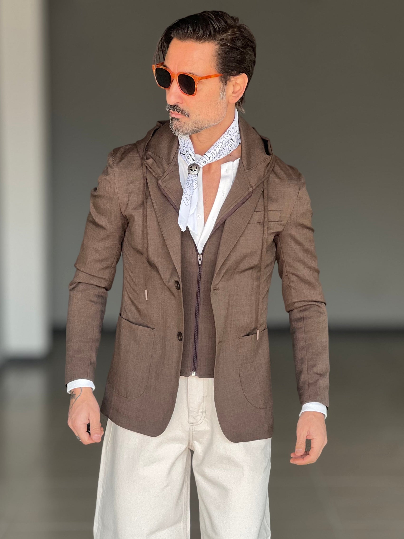 GIACCA MORO INTERNO FELPA REMOVIBILE EFFETTO TASMANIA. 106