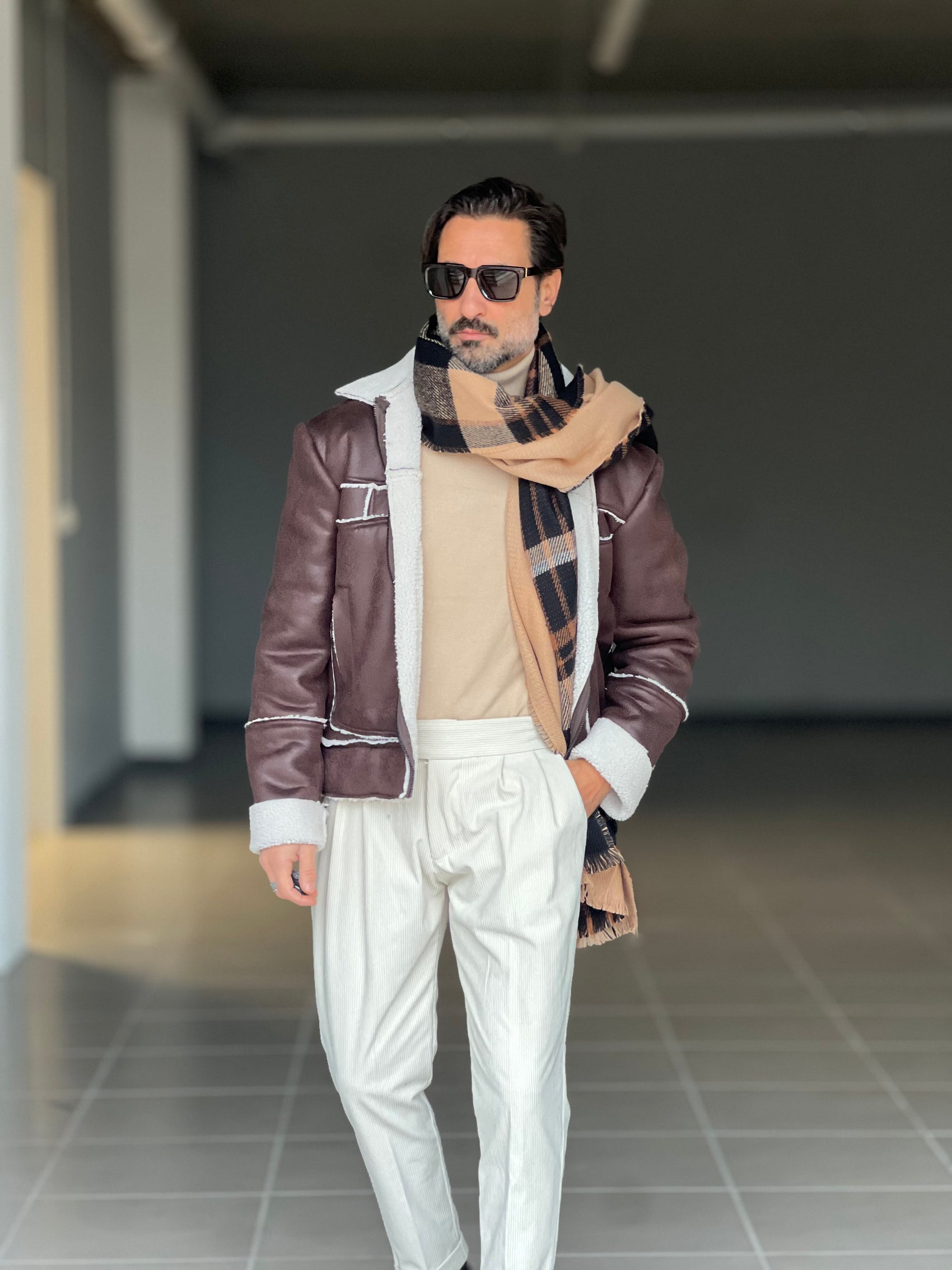 COLLO ALTO BEIGE  RASATO 2 FILI