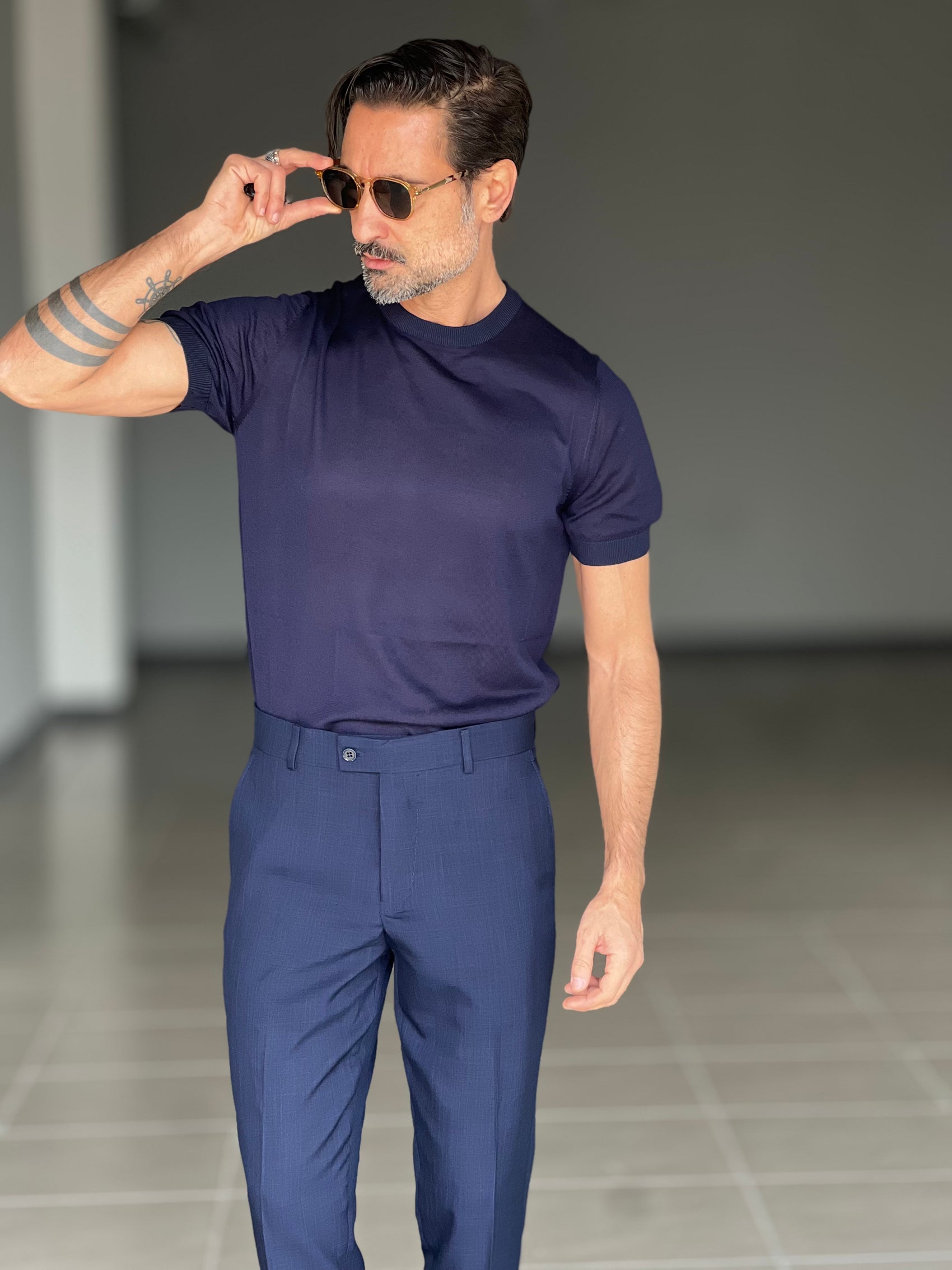 WHITE VISCOSE TROUSERS WITH REGULAR BOTTOM