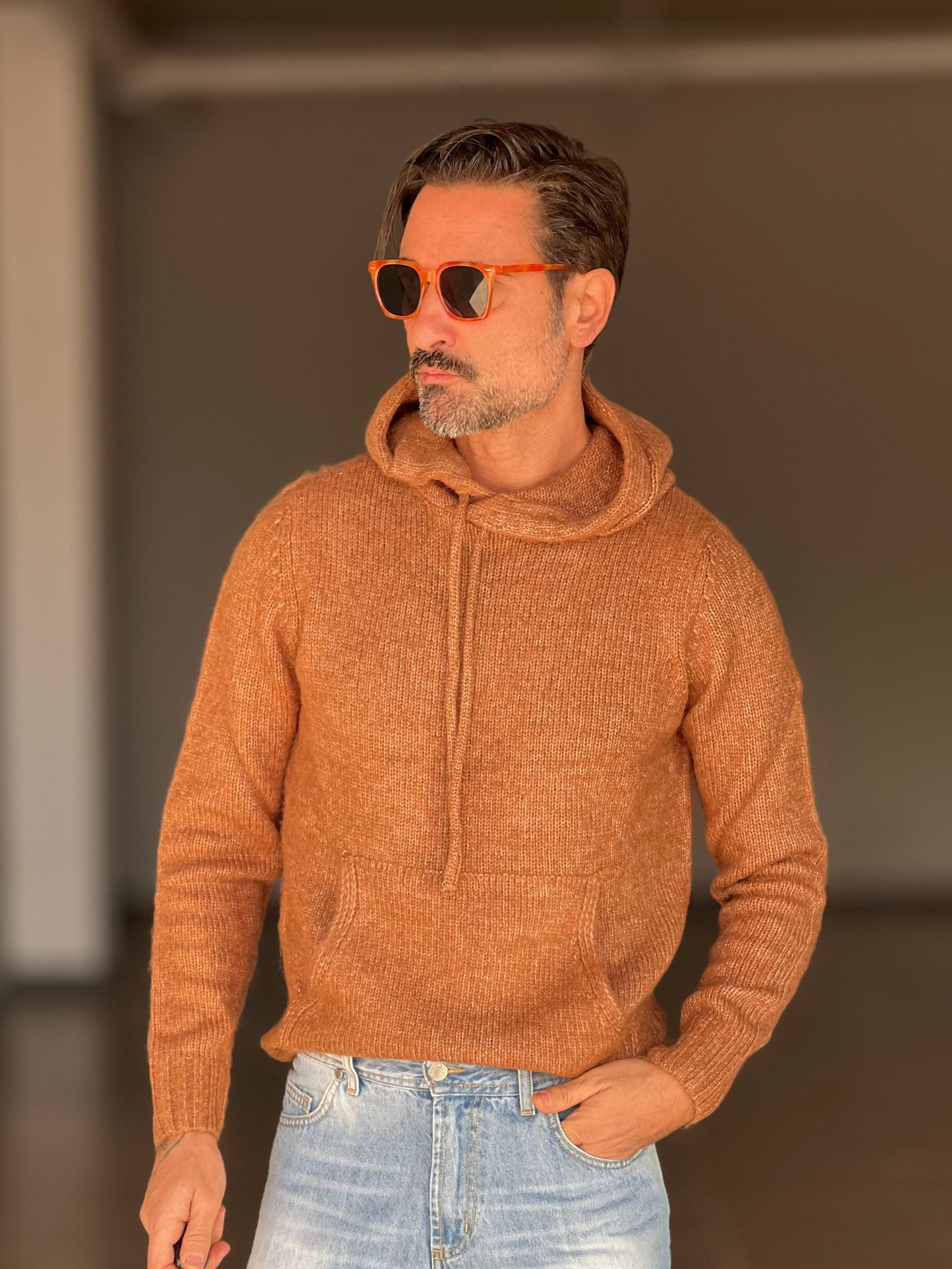 MAGLIA FELPA CAMMELLO  LANA E MISTI