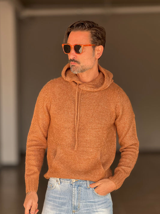 MAGLIA FELPA CAMMELLO  LANA E MISTI