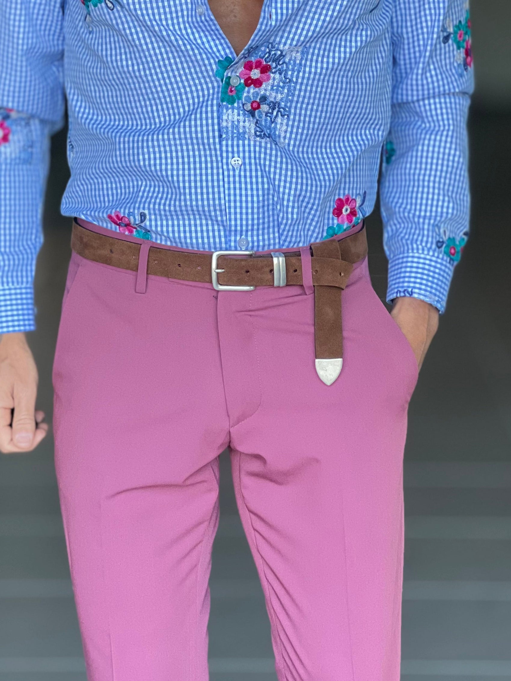 WHITE VISCOSE TROUSERS WITH REGULAR BOTTOM