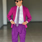 PANTALONE VELLUTO  VIOLA  PINCES VITA ALTA