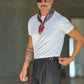 PANTALONE NERO VITA ALTA PINCES VISCOSA  EFFETTO FLANELLA BATTUTA