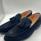 DOUBLE BUCKLE BLACK SUEDE LOAFERS