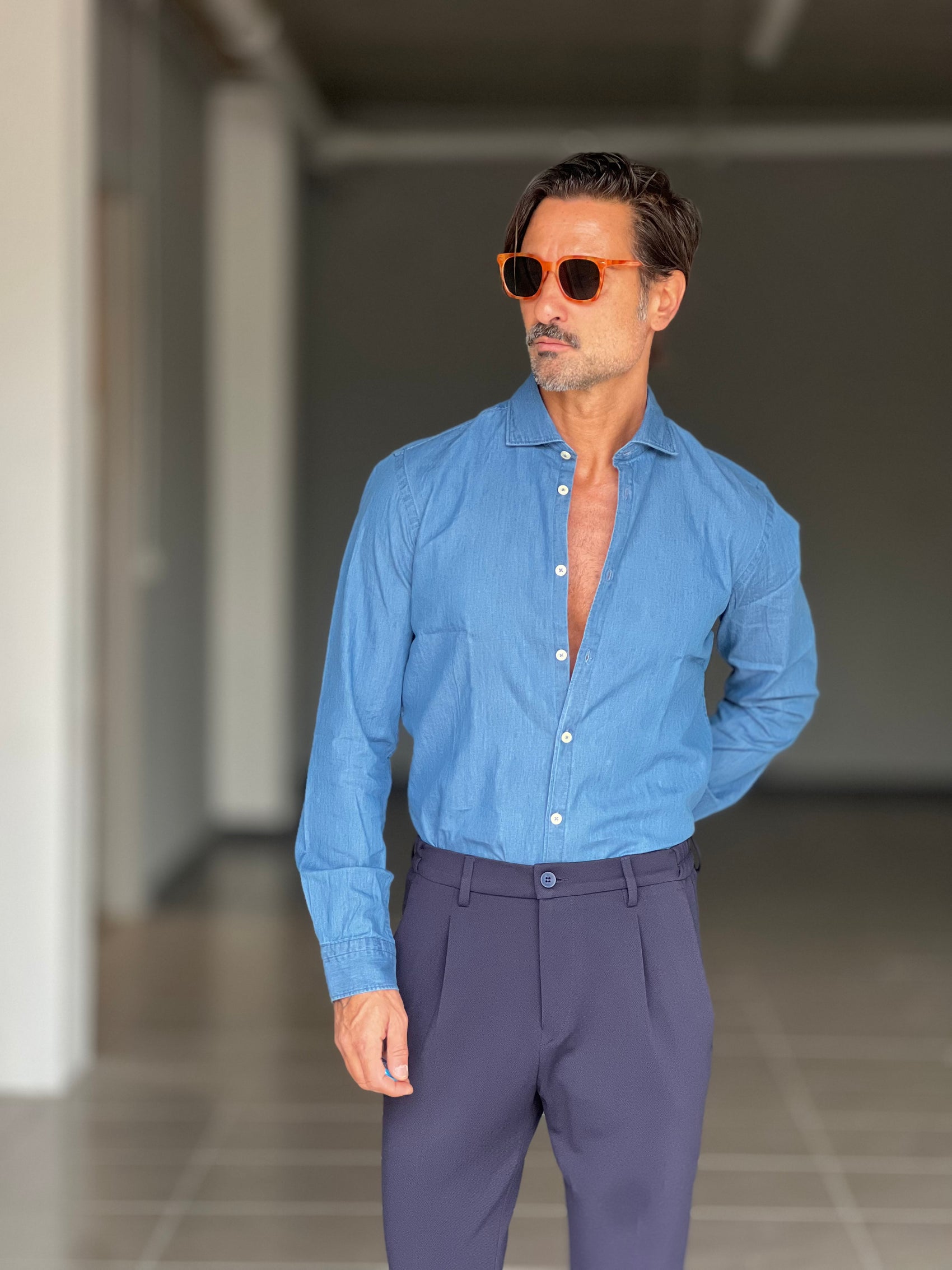 CAMICIA  DENIM LAVAGGIO MEDIO 00200