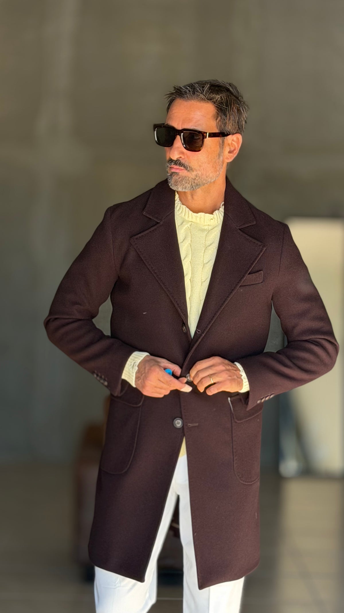 CAPPOTTO MORO EFFETTO PANNO  MONOPETTO SPALLONE E MARTINGALA 1009
