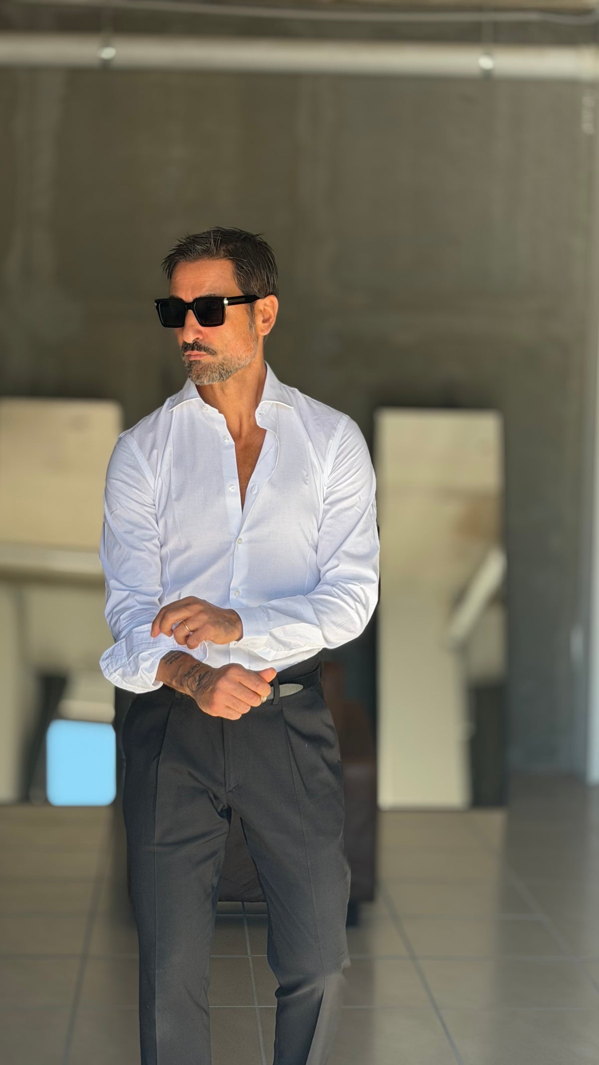 CAMICIA BIANCA  STRETCH POPELINE DI COTONE SLIMFIT