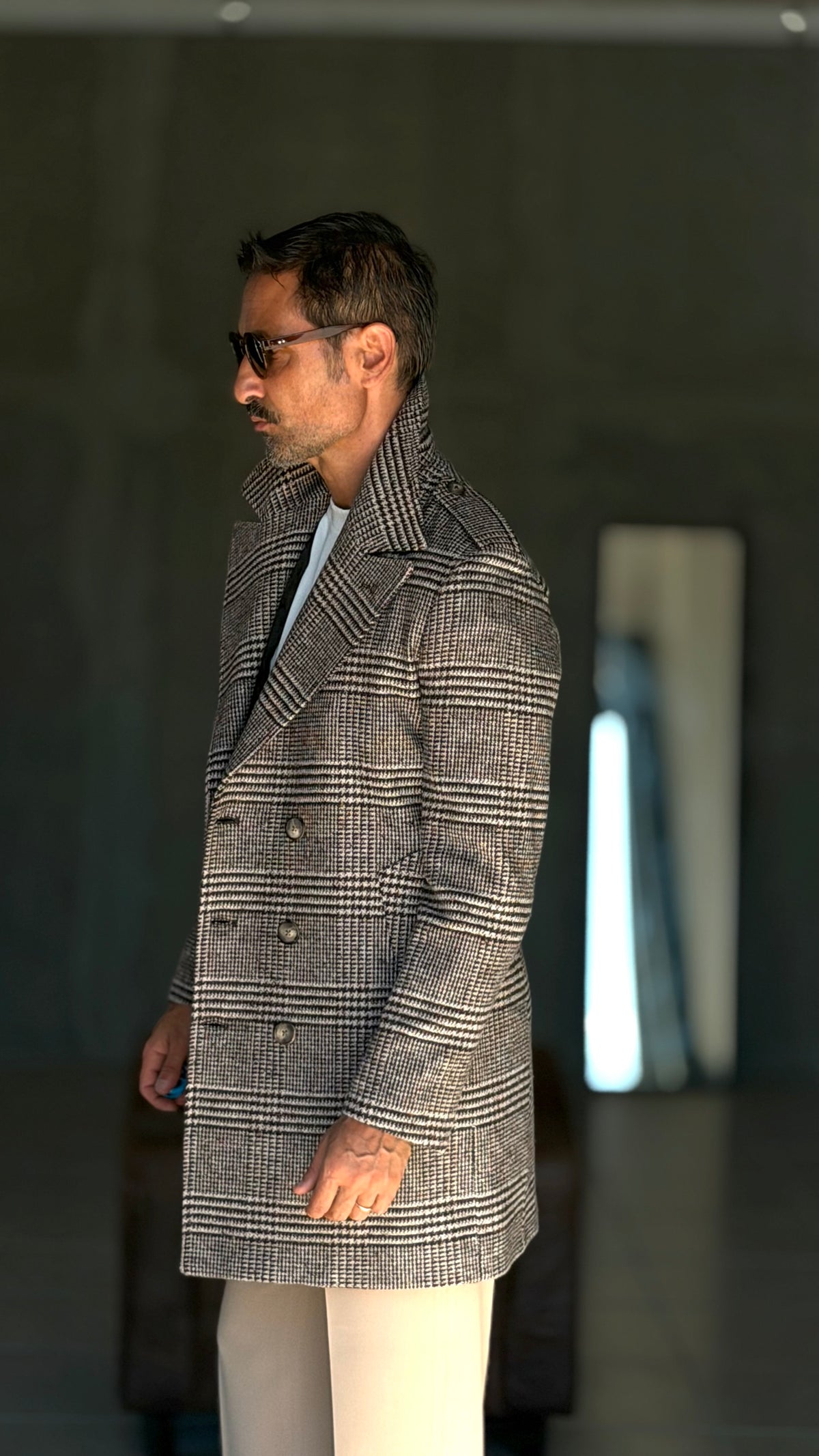 CAPPOTTO  DOPPIPETTO NERO GALLES PAOUL MIRANDA LANA E MISTI