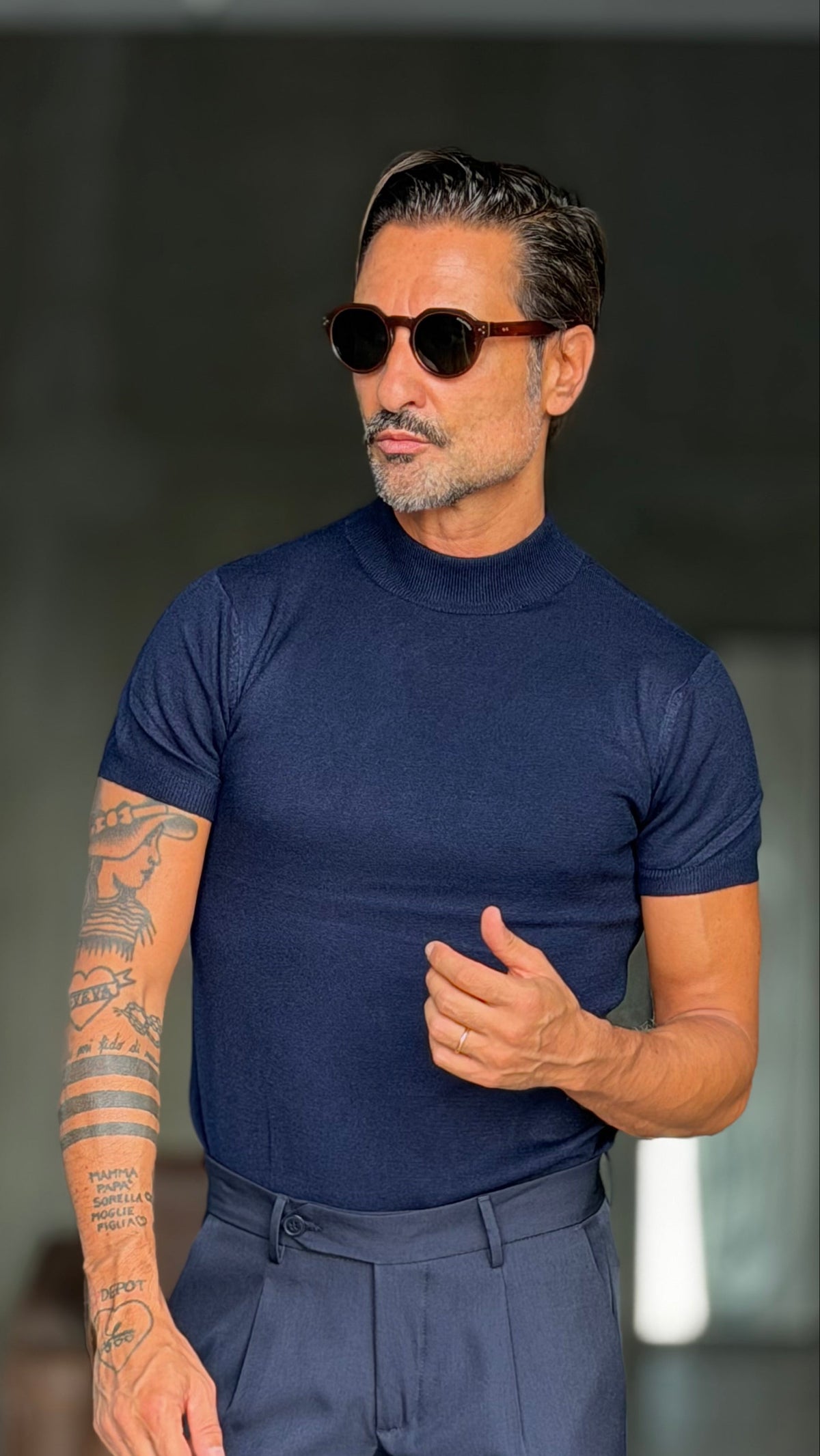 MEZZOCOLLO  BLU  VISCOSA