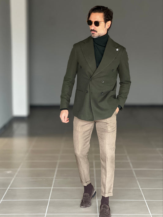 GIACCA OPERATA VERDE DOPPIOPETTO PETRO'SARTORIA