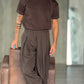 WHITE VISCOSE TROUSERS WITH REGULAR BOTTOM