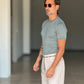 WHITE VISCOSE TROUSERS WITH REGULAR BOTTOM