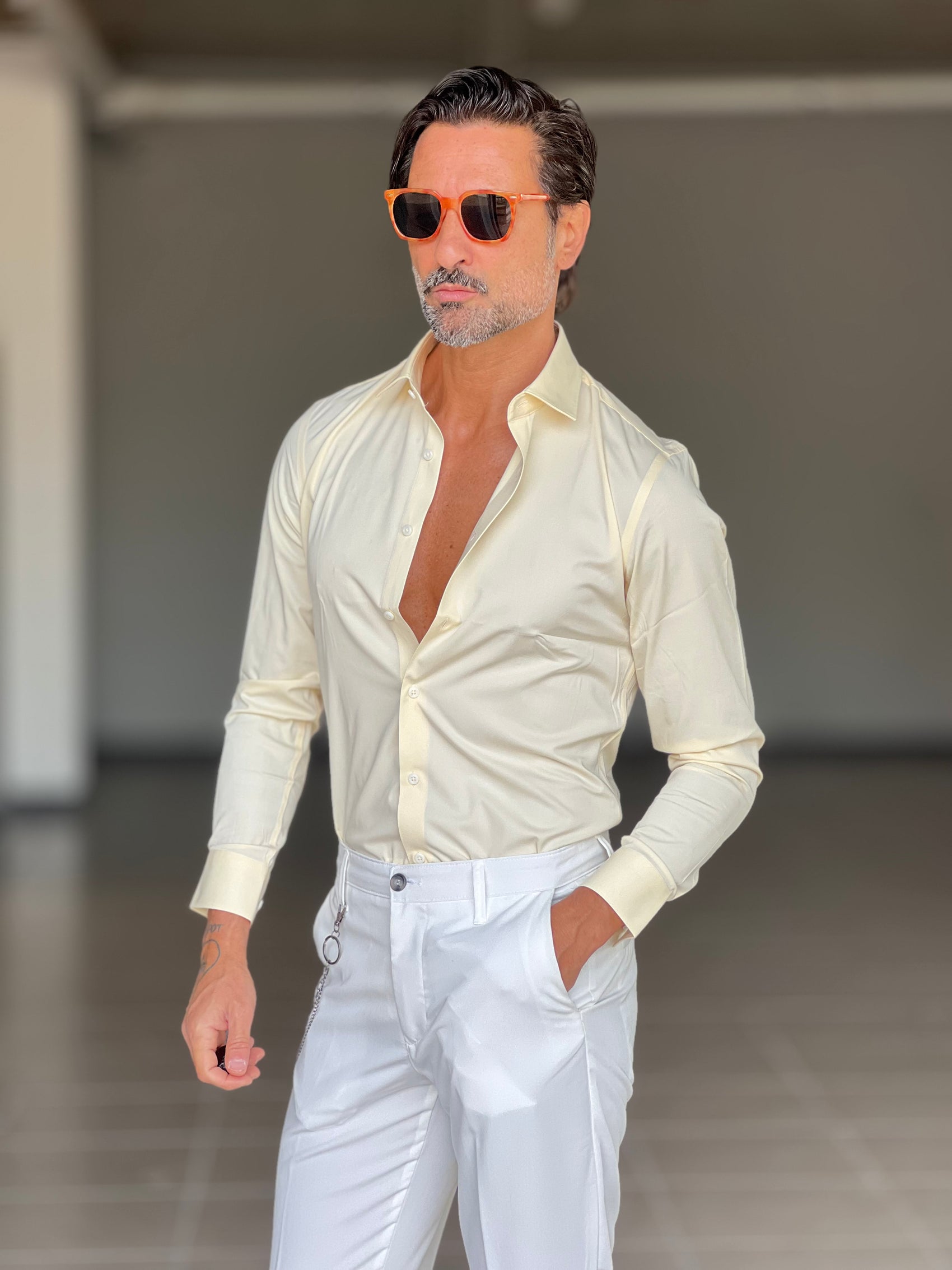 CAMICIA LIMONE EFFETTO MAGLINA TELAMIRA