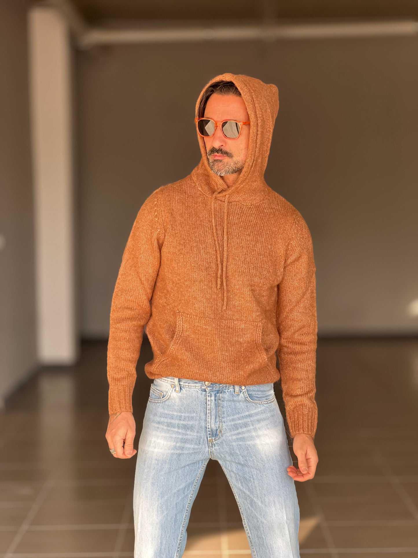 MAGLIA FELPA CAMMELLO  LANA E MISTI