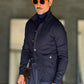 CARDIGAN BLU COLLEGE MULTITASCA VISCOSA E MISTI