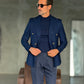 PANTALONE  BLU  DOPPIAPINCES VISCOSA E MISTI