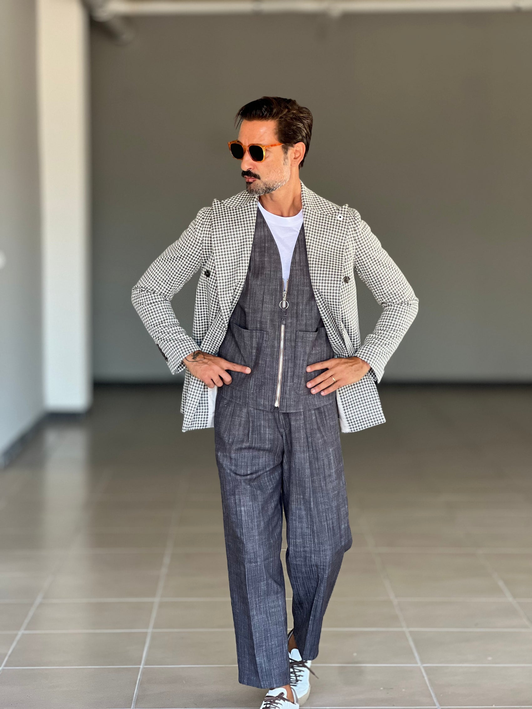 GILET  MORO  FIAMMATO ZIP STONDATO PETRO'