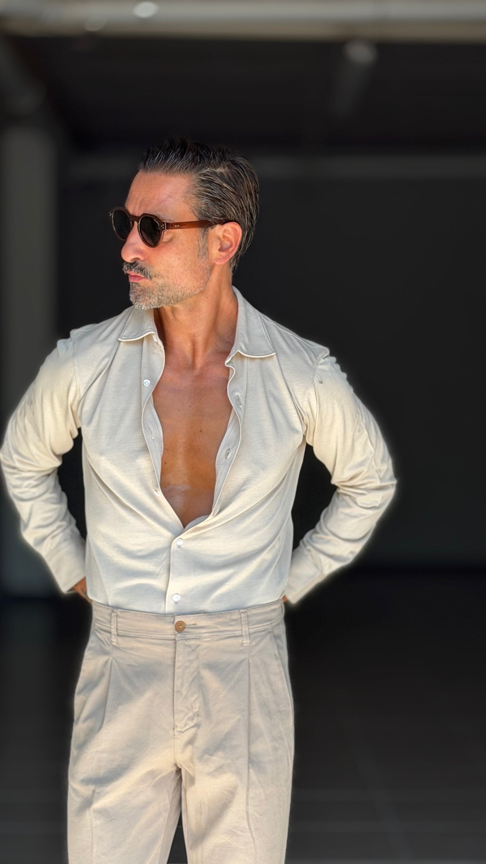CAMICIA SABBIA MAGLINA IN JERSEY
