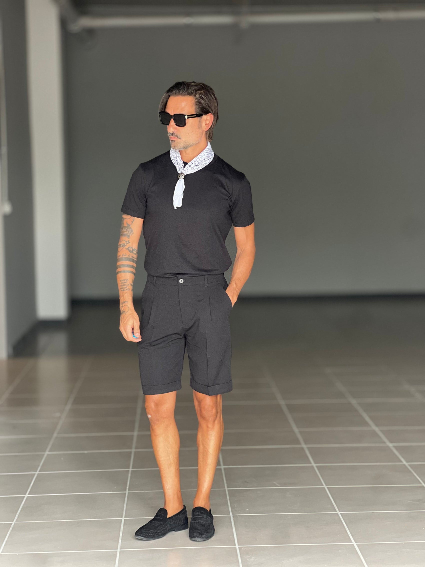 BERMUDA NERO   PINCES COTONE 553